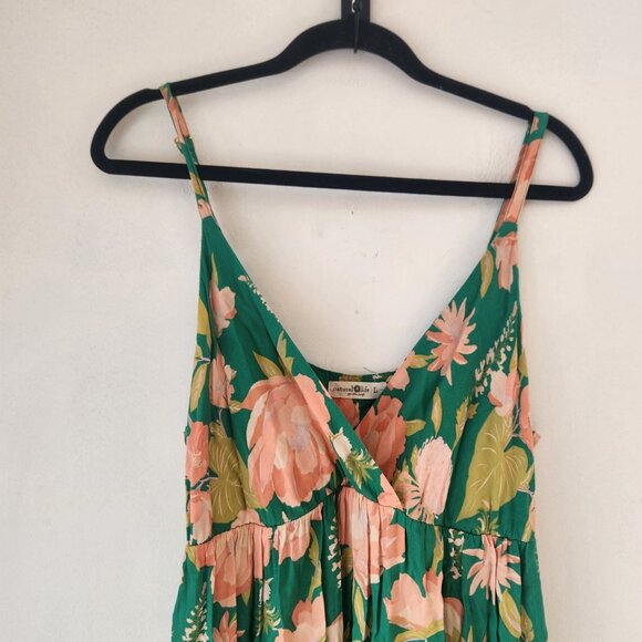 Natural Life Ella Green Floral Maxi Dress Full Length Boho Bohemian Women's L - Picture 4 of 8